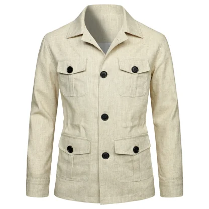 Multiple Pockets Plus Size Jacket - Image 4