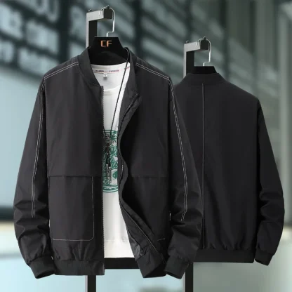 Relaxed Plus Size Bomber Jacket - Image 3