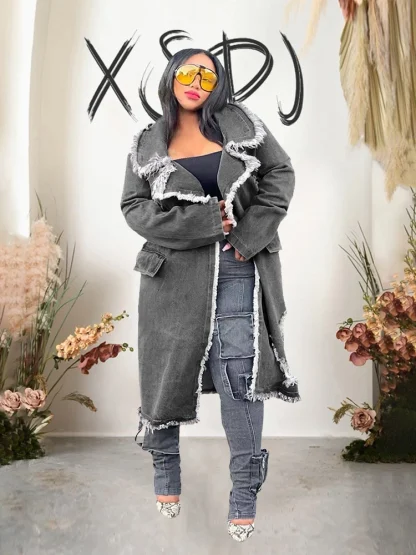 Trendy Plus Size Denim Coat