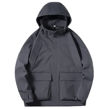 Windproof Plus Size Hooded Coat - Image 2