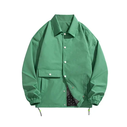 Solid Color Plus Size Button Jacket - Image 4