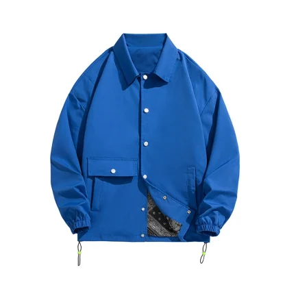Solid Color Plus Size Button Jacket - Image 2
