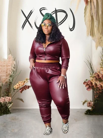 Curvy 2-Piece Plus Size Tracksuit - Image 2