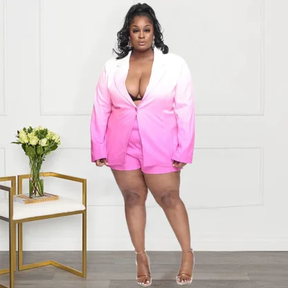 Elegant Plus Size Tie-Dye Jacket - Image 2