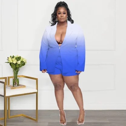 Elegant Plus Size Tie-Dye Jacket - Image 4