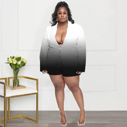 Elegant Plus Size Tie-Dye Jacket