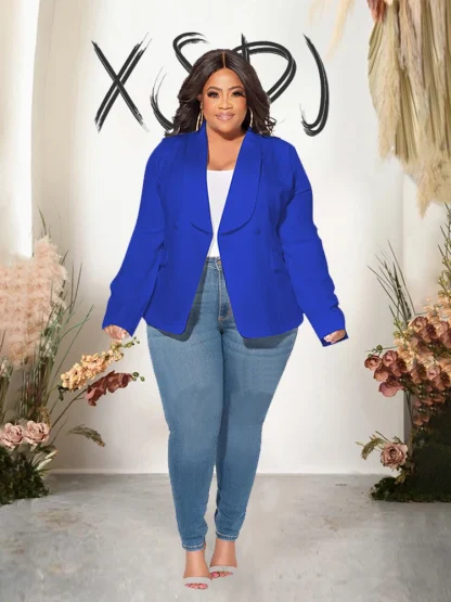 Elegant Plus Size Long Sleeve Blazer - Image 2
