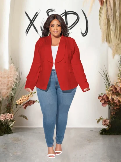 Elegant Plus Size Long Sleeve Blazer - Image 5