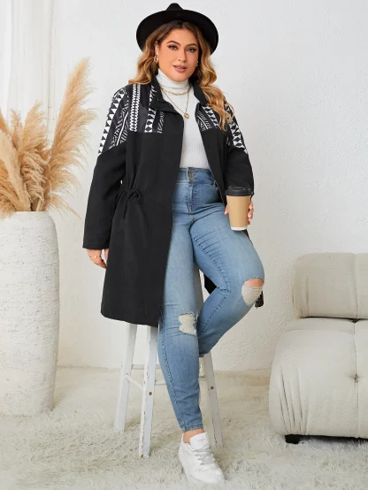 Trendy Plus Size Loose Blouse Jacket - Image 4