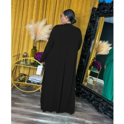 Chic Ribbed Plus Size Long Jacket - Image 6