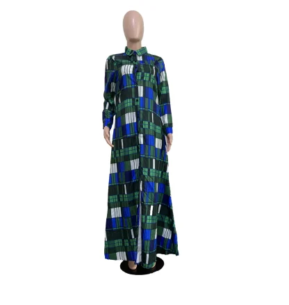Elegant Plaid Plus Size Jacket Dress - Image 4