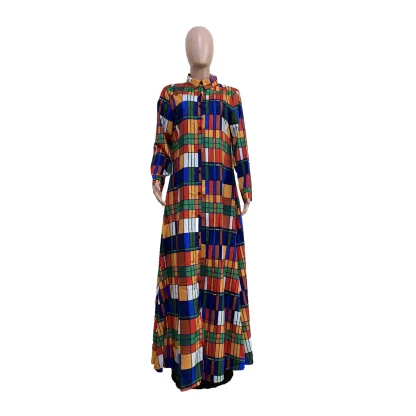 Elegant Plaid Plus Size Jacket Dress - Image 6
