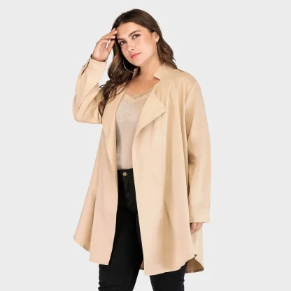 Long Sleeve Plus Size Coat - Image 2