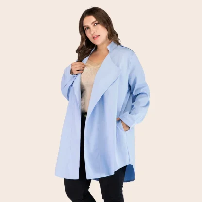 Long Sleeve Plus Size Coat - Image 3