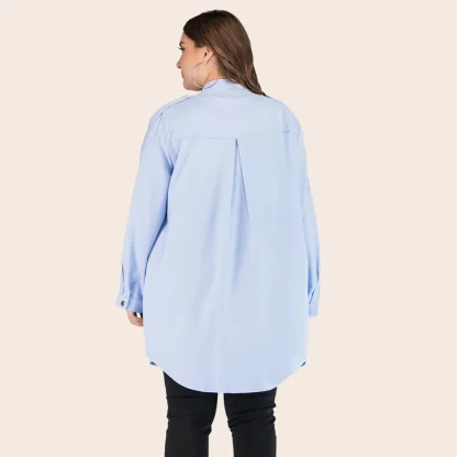 Long Sleeve Plus Size Coat - Image 4