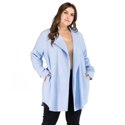 Long Sleeve Plus Size Coat - Image 5
