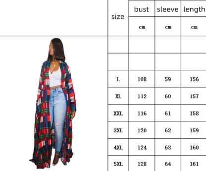 Elegant Plaid Plus Size Jacket Dress - Image 7