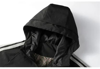 Hooded Plus Size Sports Jacket - Image 4