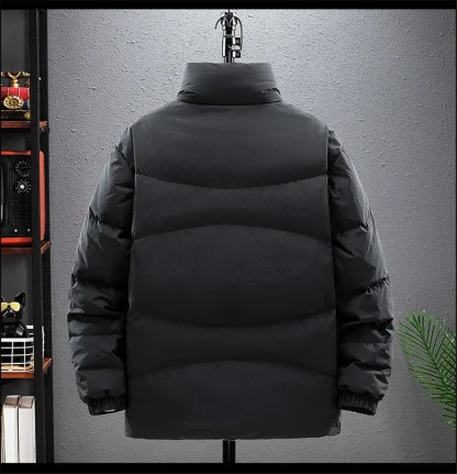 Stand Collar Plus Size Puffer Coat - Image 3