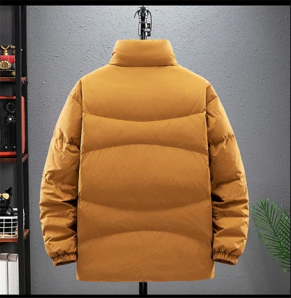 Stand Collar Plus Size Puffer Coat - Image 4