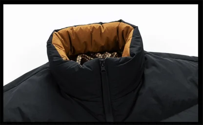 Stand Collar Plus Size Puffer Coat - Image 6