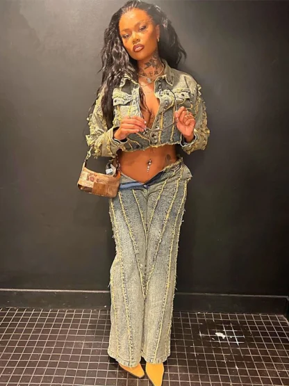 Two-Piece Denim Plus Size Jacket - Image 2