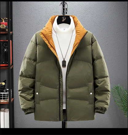 Stand Collar Plus Size Puffer Coat - Image 5