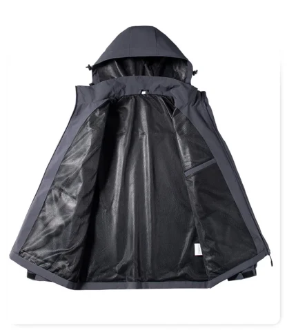Windproof Plus Size Hooded Coat - Image 4