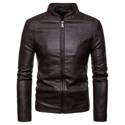 Stand Collar Plus Size Jacket - Image 3