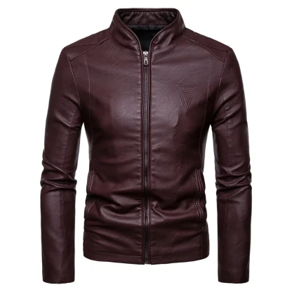 Stand Collar Plus Size Jacket - Image 4