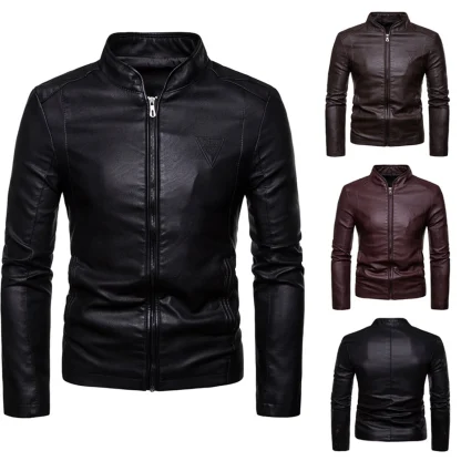 Stand Collar Plus Size Jacket - Image 5