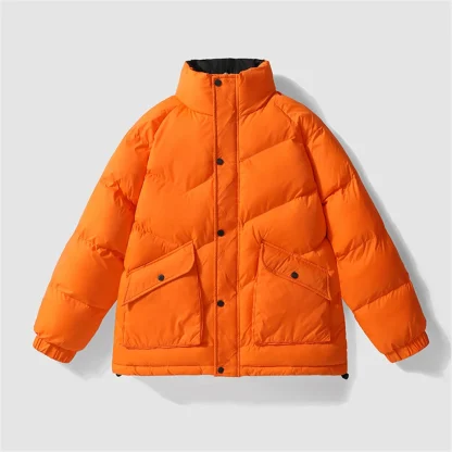 Modern Stand Collar Plus Size Coat - Image 4