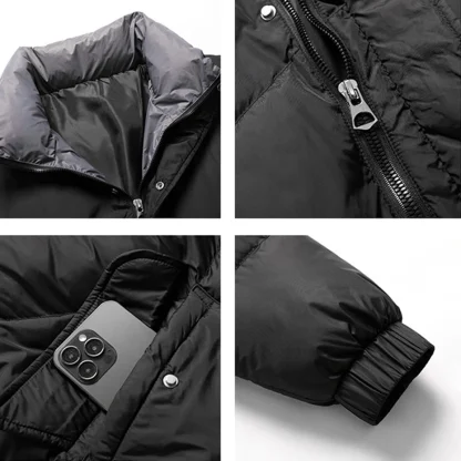 Modern Stand Collar Plus Size Coat - Image 6