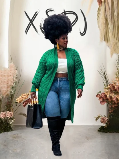 Cozy Chic Plus Size Knitted Coat