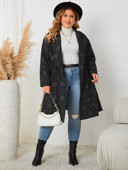 Casual Retro Printing Plus Size Coat - Image 2