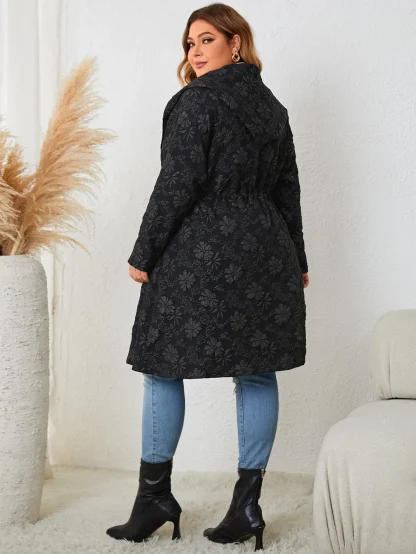 Casual Retro Printing Plus Size Coat - Image 3