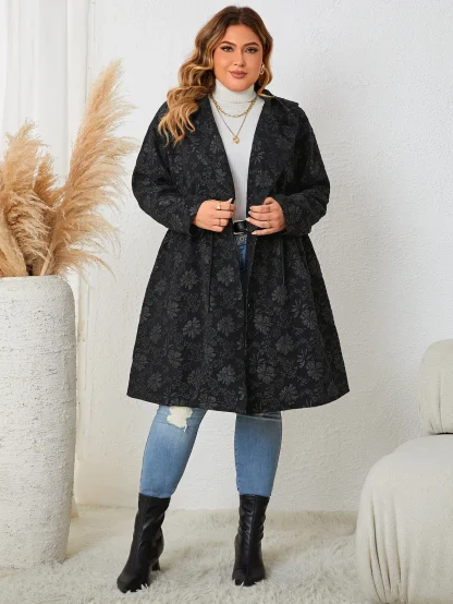 Casual Retro Printing Plus Size Coat - Image 5