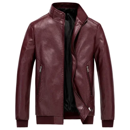 Classic Stand Collar Plus Size Jacket - Image 4