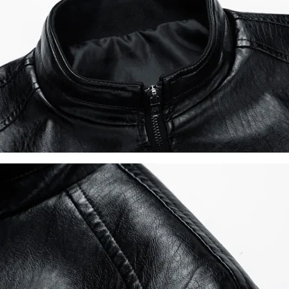 Classic Stand Collar Plus Size Jacket - Image 5