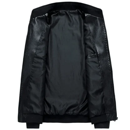 Classic Stand Collar Plus Size Jacket - Image 2