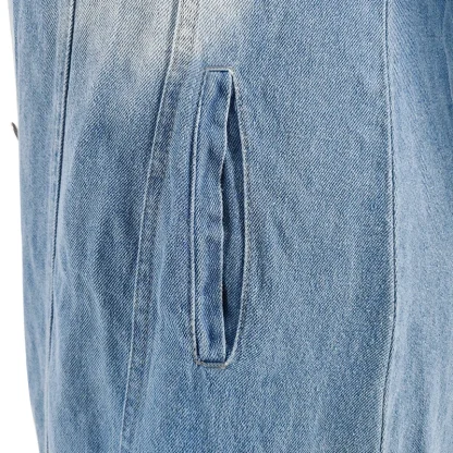 Rugged Ripped Plus Size Denim Coat - Image 6