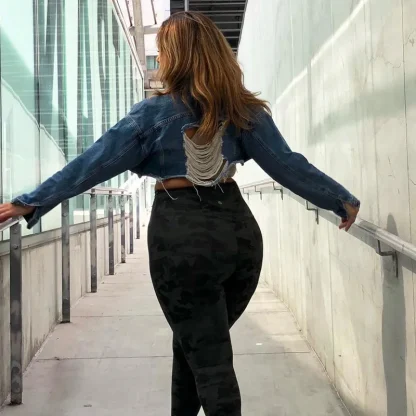 Ripped Plus Size Jean Jacket - Image 3