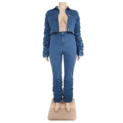 Cozy Ruffled Plus Size Jacket Set - Image 3