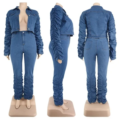 Cozy Ruffled Plus Size Jacket Set - Image 6