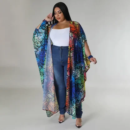 Long Printed Plus Size Robe - Image 2