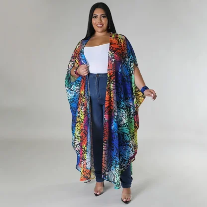 Long Printed Plus Size Robe