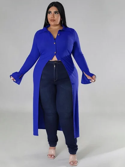 Ribbed Style Plus Size Cardigan - Image 3