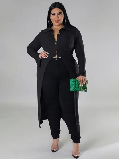Ribbed Style Plus Size Cardigan