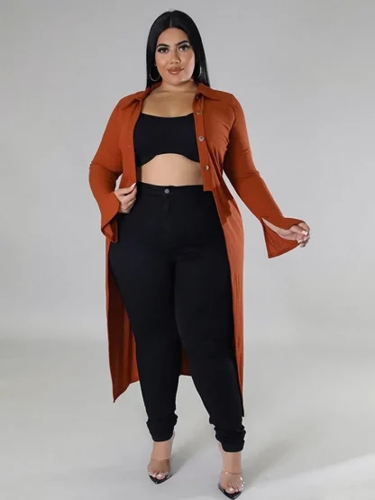 Ribbed Style Plus Size Cardigan - Image 6