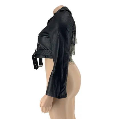 Chic Plus Size Fringed Tassel Coat - Image 5
